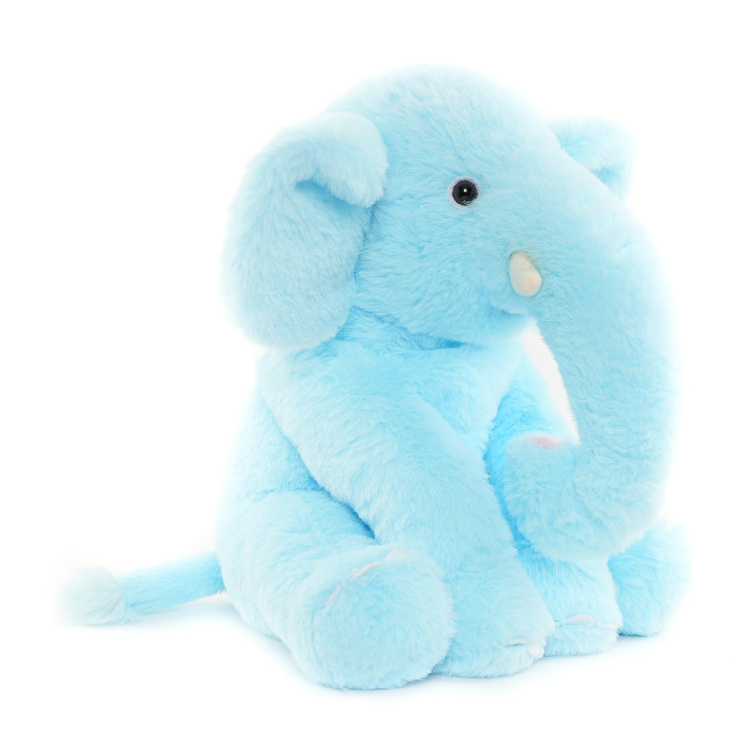 WEIGEDU Kuscheltier Elefant Blau 33 cm – Plüsch Elefant Weich zum Kuscheln und Liebhaben, Stofftier Geschenk für Baby, Kleinkinder & Kinderzimmer-Deko, Flauschiges Schmusetier für Jungen & Mädchen