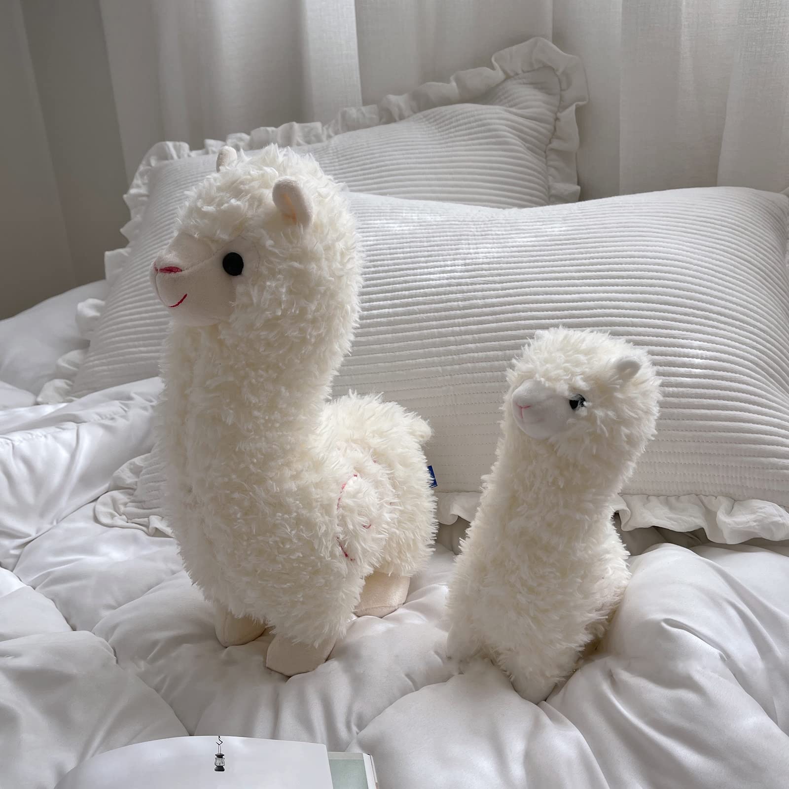 Celawork Alpaka Kuscheltier, Stand Alpaka Plüschtier, kuschel alpaka, Lama Stofftier Geschenk für Kinder Mädchen Jungen(25cm, Weiß)