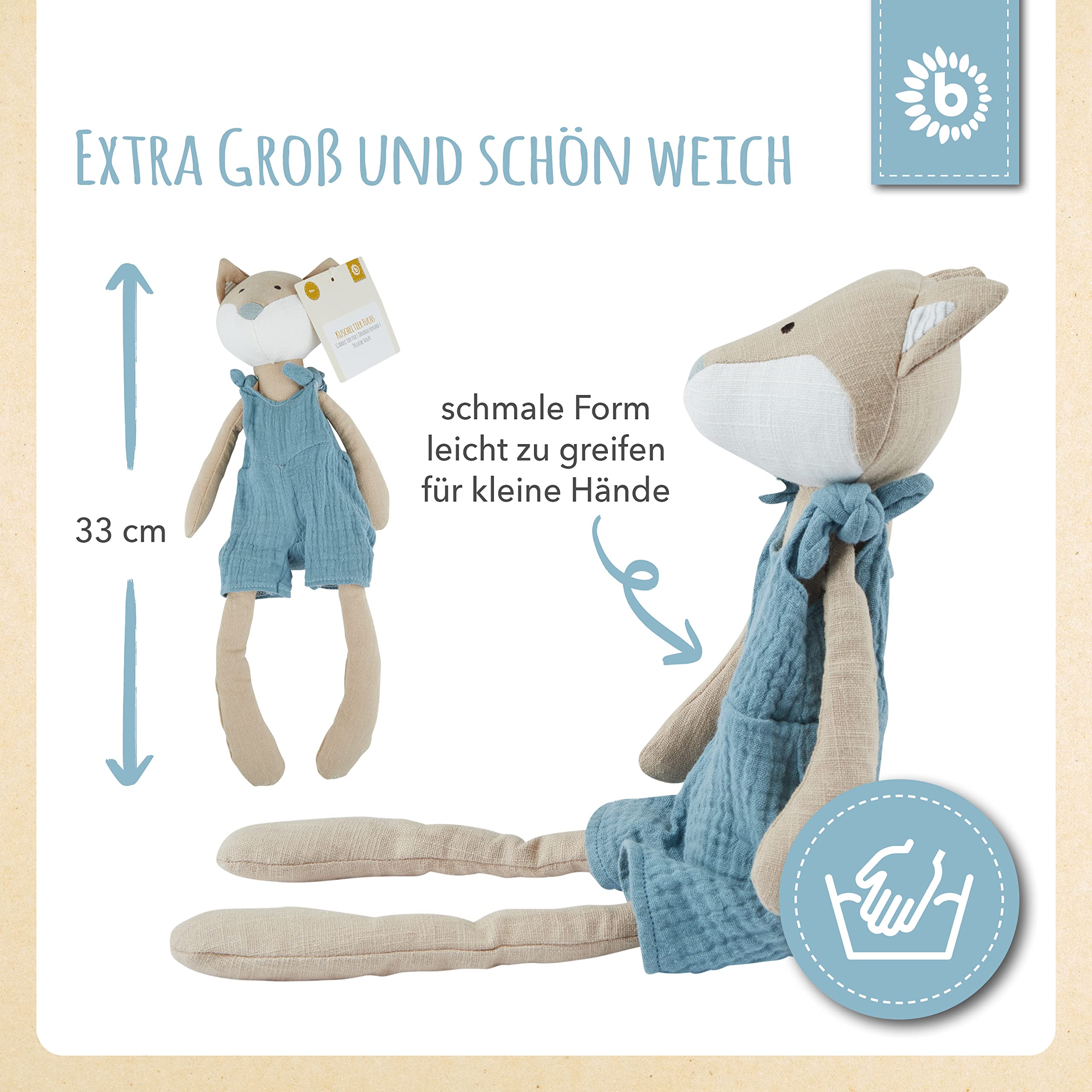 BIECO Plüschtier Fuchs | Kleine Plüschtiere | Geschenk für Baby | Kuscheltier und Gesellschaft