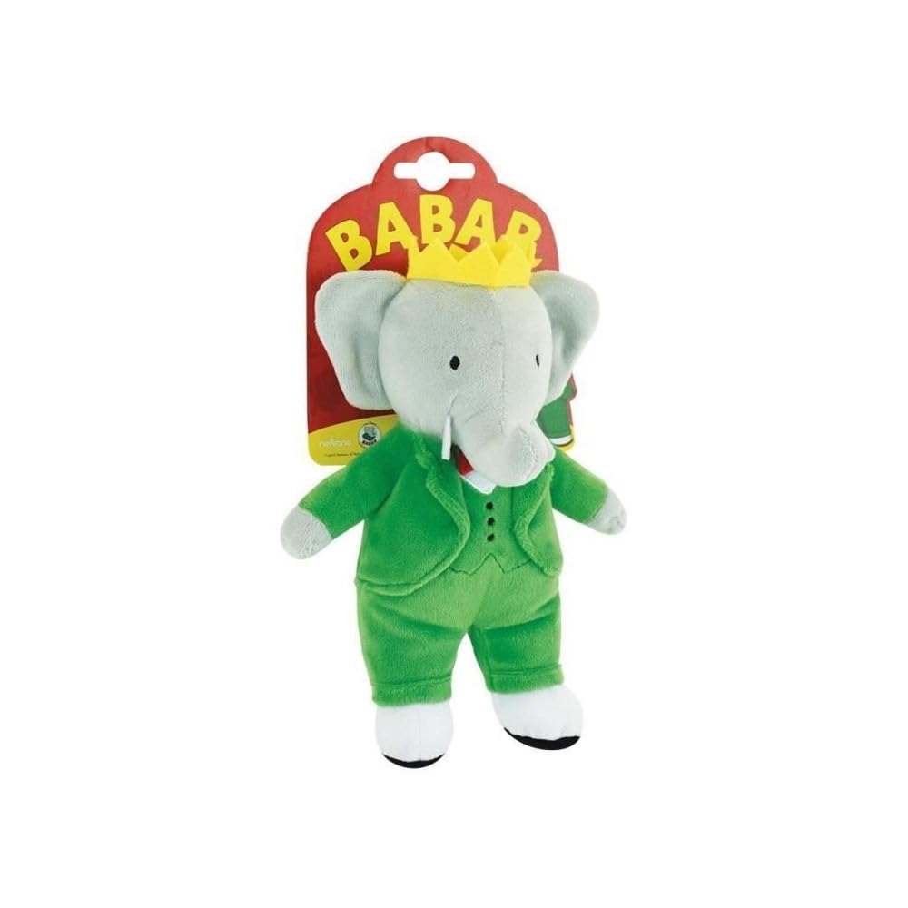 JEMINI Babar Elephant Plush Toy 20cm - Green Suit Soft Teddy Bear for Baby & Kids, Official Licensed Character