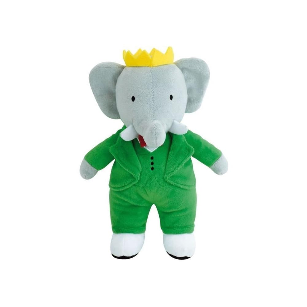 JEMINI Babar Elephant Plush Toy 20cm - Green Suit Soft Teddy Bear for Baby & Kids, Official Licensed Character