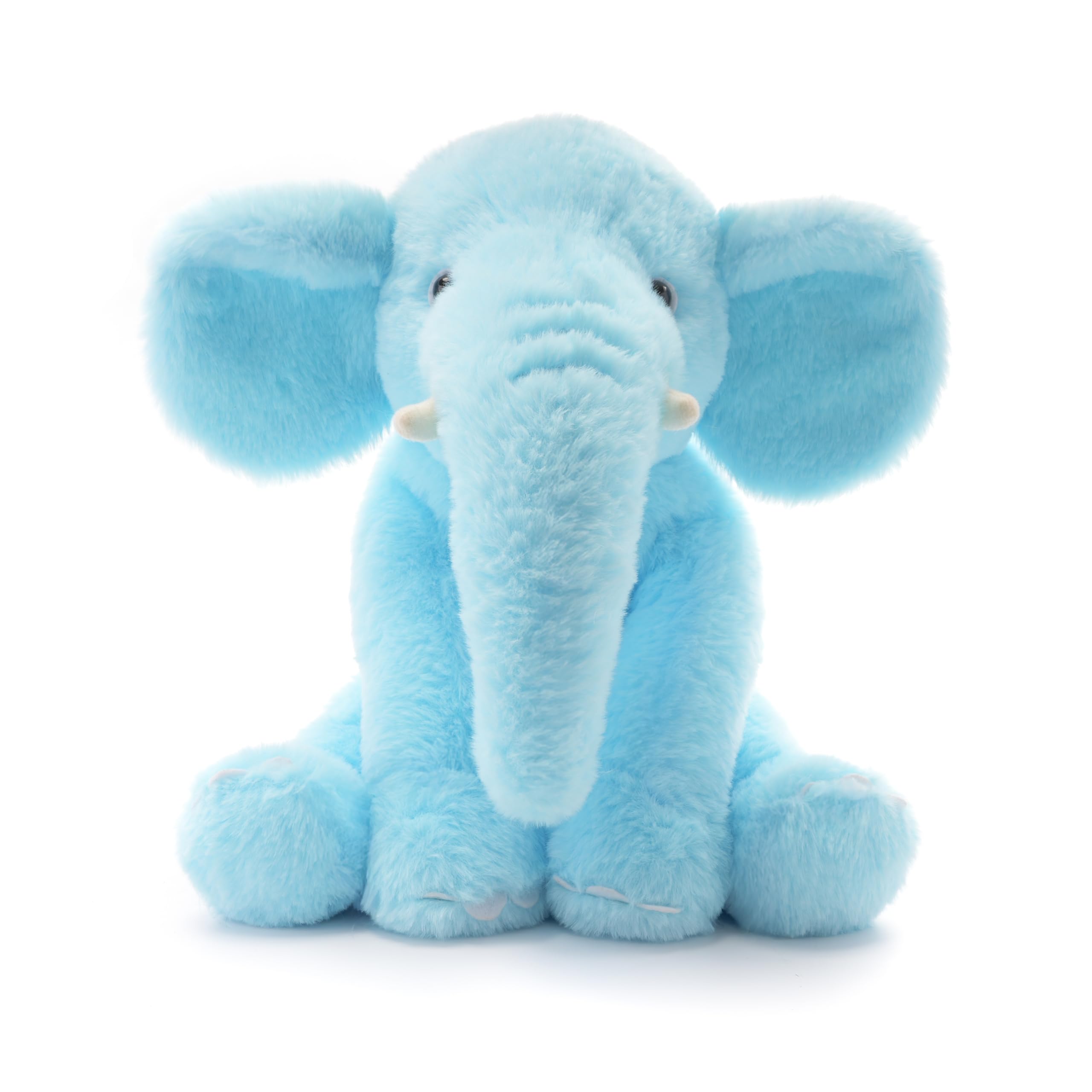 WEIGEDU Kuscheltier Elefant Blau 33 cm – Plüsch Elefant Weich zum Kuscheln und Liebhaben, Stofftier Geschenk für Baby, Kleinkinder & Kinderzimmer-Deko, Flauschiges Schmusetier für Jungen & Mädchen