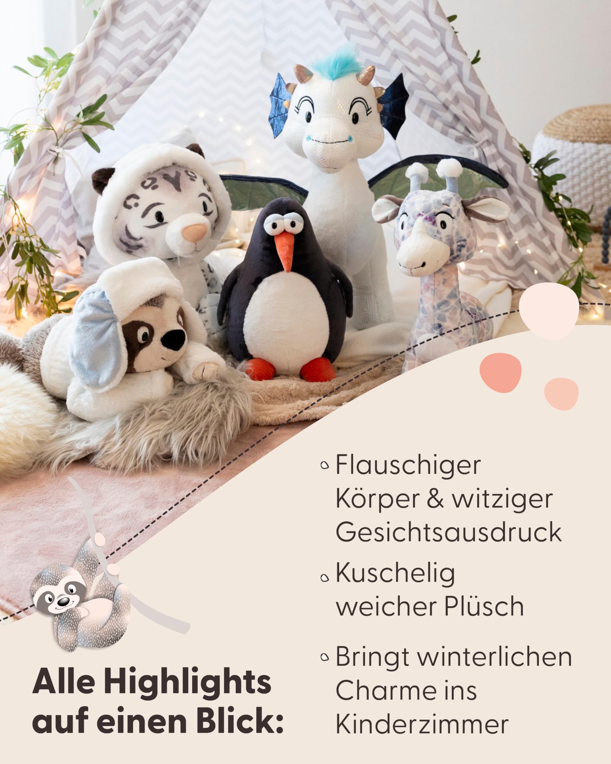 NICI Kuscheltier Pinguin Jorge Thunder 30cm - grau - Weiches Plüschtier – niedliches Stofftier zum Kuscheln & Spielen – tolle Geschenkidee für Kinder & Erwachsene - 62423